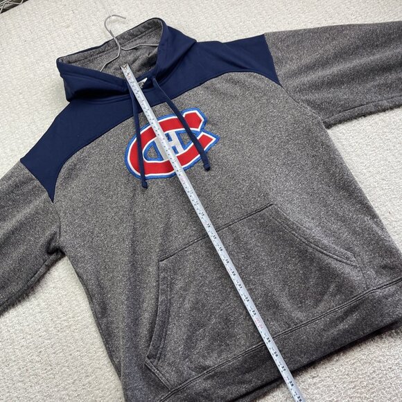 Y2K Montreal Canadiens NHL Hoodie Hockey Men L Activewear Sports Grey / Blue - Picture 8 of 14